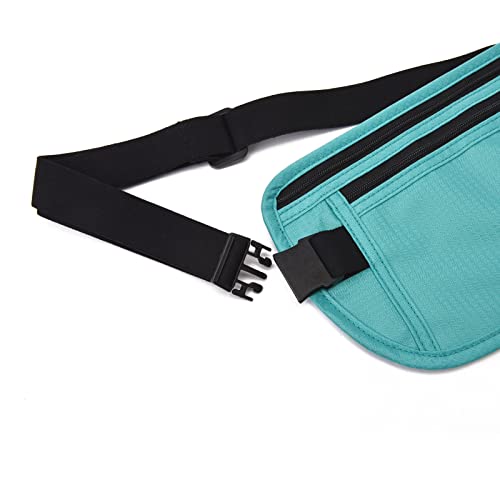RFID Blocking Money Belt for Men Women, Slim Fanny Pack for Travel,Running,Conceal Waist Wallet for Passport Holder,Phone,Cash(Mint Green)