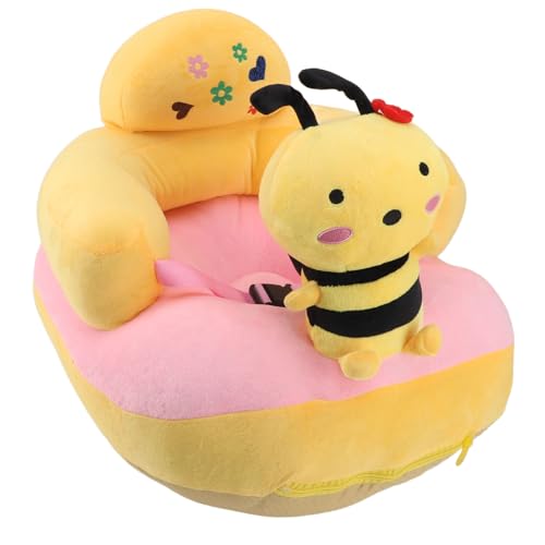 Haofy Baby Support Sofa Chair Anti Side Turn, Adjustable Angle, Lightweight Soft Plush Learn Sitting Chair, Indoor Use (Bee)