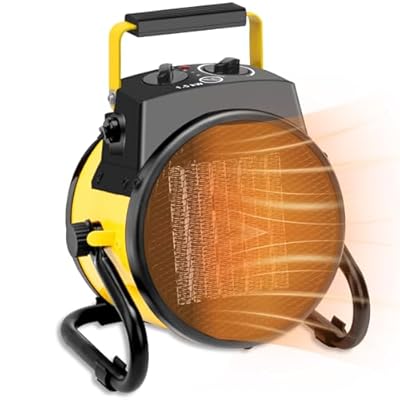 Outdoor Space Heater, 1500W Greenhouse Heater with Thermostat, Overheat Protection, 3s PTC Quick Heat, 3 Modes, 90° Tilt Rotation, Portable Garage Space Heaters for Patio, Camping and Indoor Use
