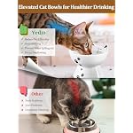 Porcelain Raised Cat Bowl, No Spill Cat Water Bowl with Anti Slip Band, Elevated Porcelain Pet Bowl Protect Pet's Spine, Large Capacity Pet Water Bowl, 15 oz, Dishwasher Safe - Image 3