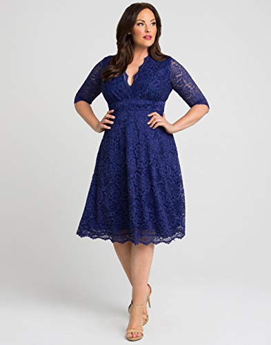 Image of Kiyonna Women's Plus Size Special Occasion Mademoiselle Lace Cocktail Dress