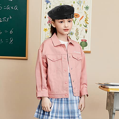 Minache Girl Fashion PU Leather Beret Hat Chic Beanie Cap Winter Warm Hat for 10Yrs+ Girls3