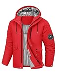 Voqeen Chaqueta de Esqui Invierno para Hombre Impe...: Chaquetas Impermeables para Hombre: La capa exterior de este abrigo de invierno para hombre está tratada con un revestimiento resistente al agua, que ayuda a formar gotas y repeler el agua de la superficie. Mantén la impermeabilidad y la protección c...