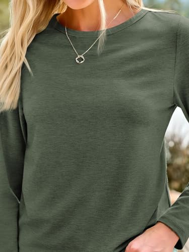 Image of AUTOMET Women's Long Sleeve Crewneck Shirts Casual Basic Tops