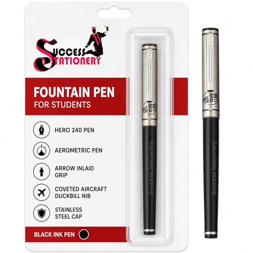 Image of Hero 240 Fountain Pen for Students & Professionals | Fine Nib, Smooth Writing, Ink Cartridge Compatible | Everyday Office School Pen | Ink Pen