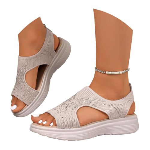 Sandales respirantes en maille à strass parfaites pour les loisirs