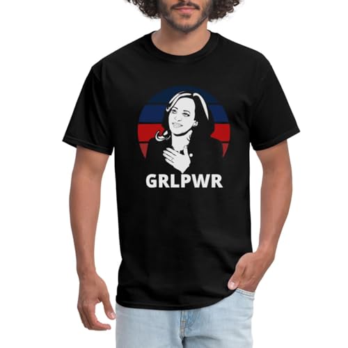 Spreadshirt Kamala Harris GRLPWR Girl Power Female President Mens T-Shirt L Black