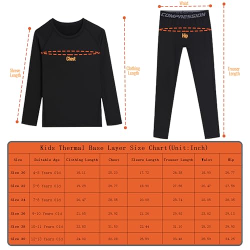 Legging de compression garçons et filles et haut thermique à séchage rapide