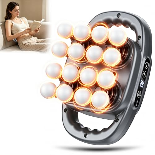 Pistola de Masaje Muscular de 16 Cabezales, Masajeador Cervical y Espalda, 3 Modos y 30 Velocidades, Capacidad de 2000mAh, Alivia la Fatiga Muscular, Masajeador de Percusión para Pies Cuello Piernas