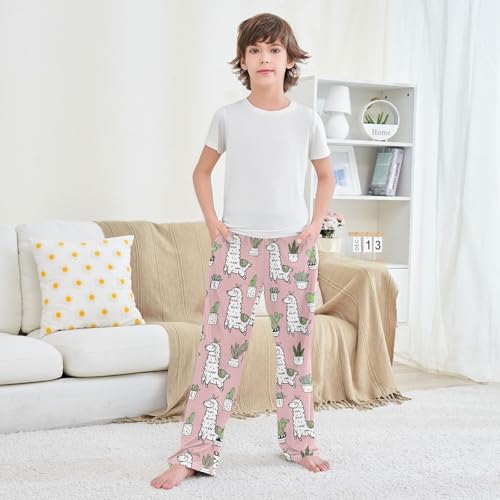 Boys' Pants Llama Cacus Long Bottoms Jogger Pants Elastic Waist Trousers with Pockets S-XL3
