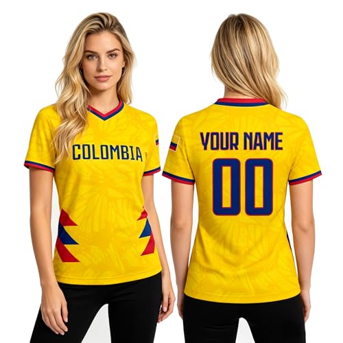 Camiseta Personalizada para la 2026 Camiseta de Manga Corta con Nombre y número en 18 Tonos Regalo Ideal para Chicas aficionadas al fútbol