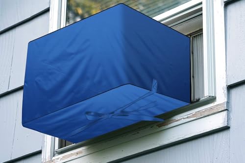 Image of The Furnishing Tree window ac cover suitable for BlueStar 2 Ton WFA324LN, Royal Blue Color Elastic fit Cover for front and rear Of Window Ac