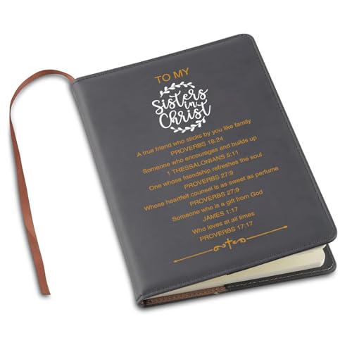 Cuaderno cristiano negro para una hermana en la fe diario espiritual de diseño religioso