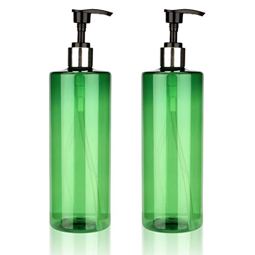 Driew Pump Bottle, Pump Bottles for Shampoo 17oz Pack of 2 (Green)