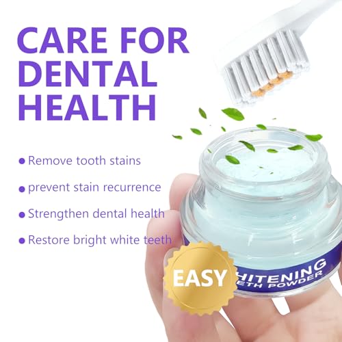 Image of Teeth Whitening Powder, Stain Removal, Purely White Deluxe Powder Natural & Effective Formula for Sensitive Teeth,15g