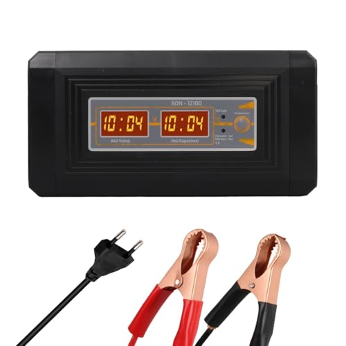 Şarj Cihazı, 12V ile 24V 10 Ah Hızlı Şarj Seçenekli Akü Jel Asitli Sulu Kuru Kurşun Akülere Uygun (24 amper ve altı Küçük Aküler ve Lithium-Ion Pillere Uygun Değildir)