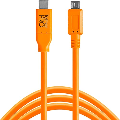 Tether Tools CUC2515-ORG CABLE USB 4.6M 2.0 USB C MICRO-USB B NARANJA