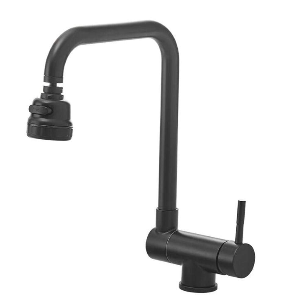 Mitigeur de cuisine noir pliable, design haut de gamme orientable