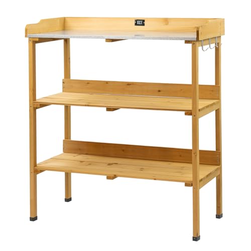 KCT 3 Tier Wooden Outdoor Garden Potting Table Bench