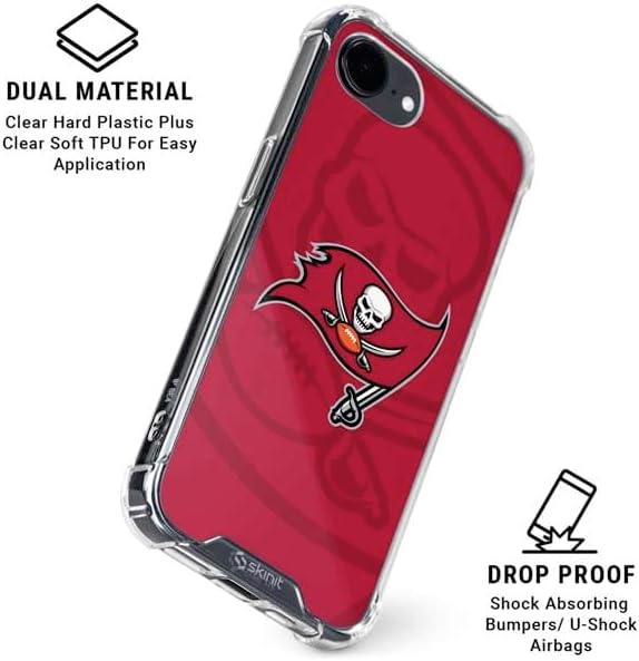 Skinit Clear Phone Case Compatible with iPhone 16e - Officially Licensed NFL Tampa Bay Buccaneers Double Vision Design