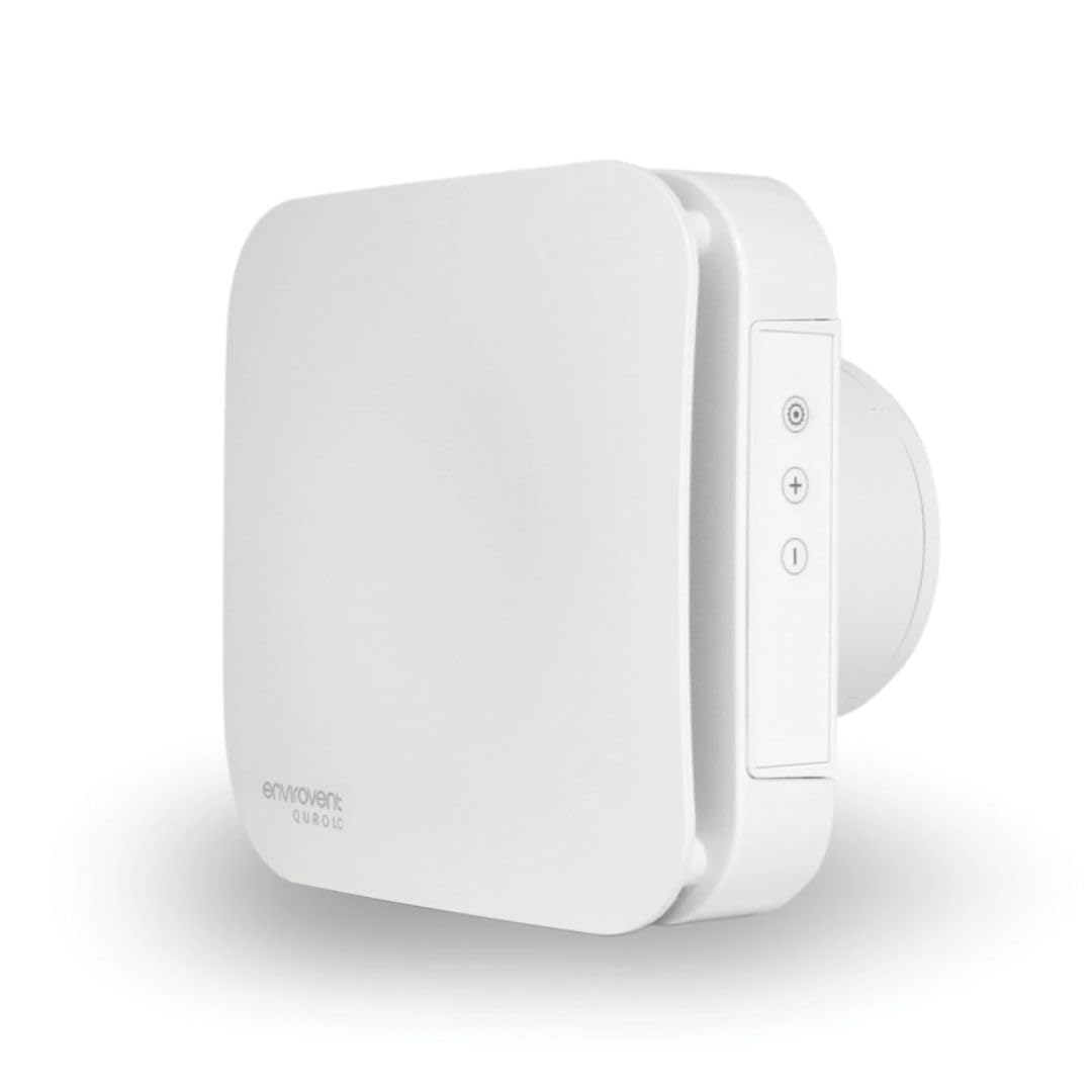 Envirovent QRHT-LC Lo-Carbon White Extractor Fan with Humidity Sensor & Timer – Quiet Bathroom Kitchen & Utility Room Ventilation In White