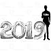 40 Inch 2019 Giant Jumbo Helium Foil Mylar Balloons for New Year Eve Party (Premium Quality), Glossy Silver, 4 Number Balloons 2 0 1 9