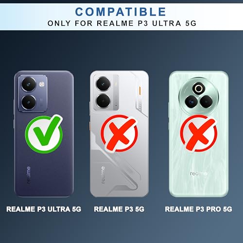 Image of CEDO Backcover for Realme P3 Ultra (5G) | Camera Protection Bump Shockproof Edge | Ultra Hybrid Transparent Acrylic Clear TPU+PC Hard Backcase Cover (Black)