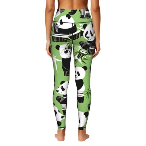 Conjunto de leggings de panda para mujer y top deportivo de bambú para entrenamiento diario 4