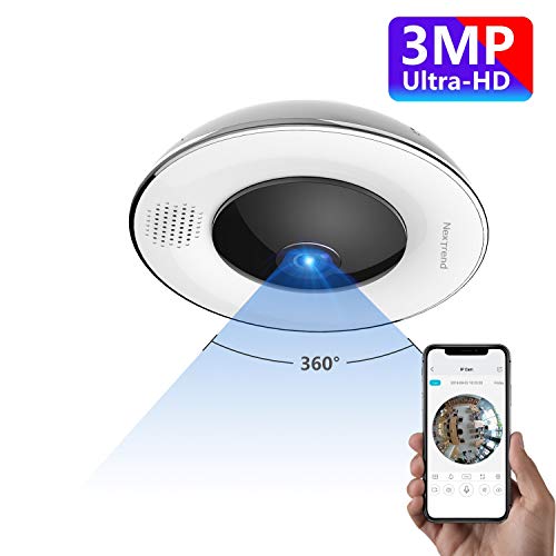 360° Panoramic Wireless WiFi IP Camera, NexTrend 3MP Ultra HD Home Security Camera