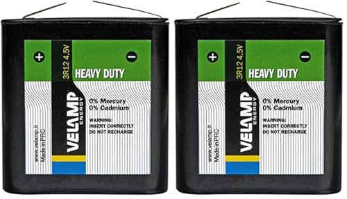 Velamp 3R12/1BP Pile 3R12 Plate 4,5 V, Zinc Carbone, Vert (Lot de 2)