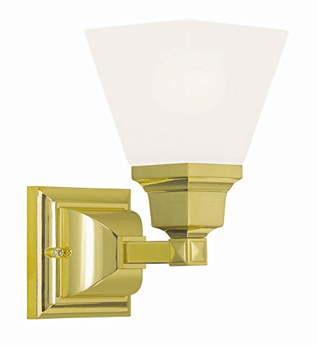 Image of Livex Lighting 1031-02 Mission 1 Light Wall Sconce, Polished Brass