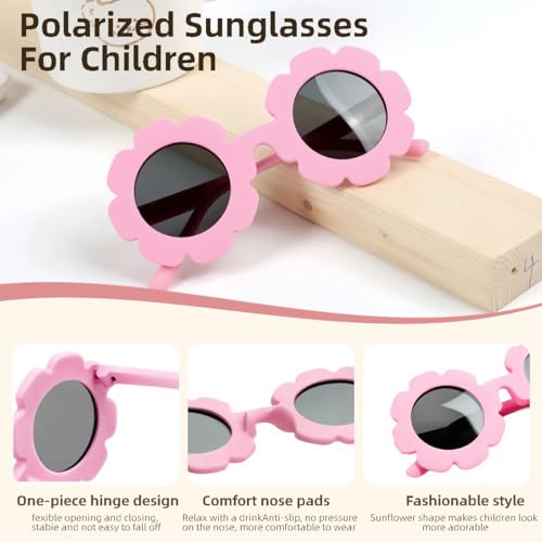 Baby Flower Sunglasses with Adjustable straps Polarized sunglasses for Toddler from 0-24 Months Outdoor Beach2