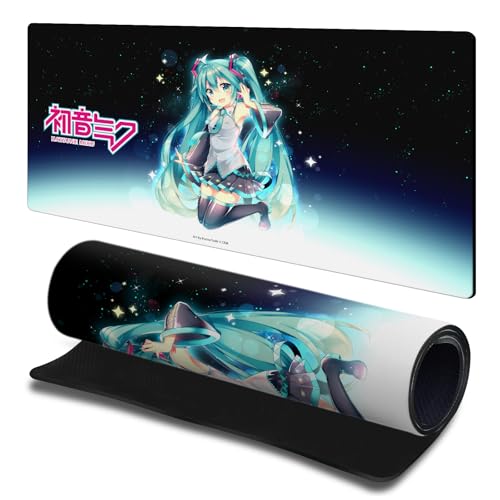 Head Case Designs Officially Licensed Hatsune Miku Night Sky Graphics 23.62 x 11.81 x 0.12 inches (600 x 300 mm) - L Gaming Office Desk PC Keyboard Mouse Mat Pad