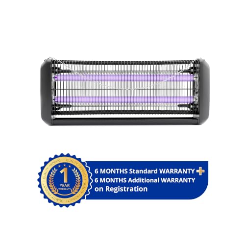 Image of iBELL S40IK Plus 40W Electric Insect Killer with UVA Lamps, 360 Wide Grid, Detachable Collection Tray, Hanging Chain, Silent & Eco-Friendly Insect Zapper for Home, Office & Restaurant, Black