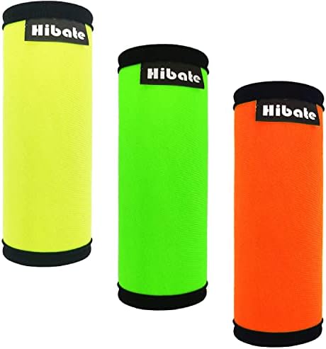 Hibate 3pcs Neoprene Luggage Handle Wrap for Suitcase Identifier Luggage Makers Covers Wraps Travel Accessories - Fluorescent Colorful