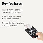 Amazon Basics Printing Calculator with 12-Digit LCD Display, Adding Machine with Tape Print Out for Business & Tax, Desktop and Palm, Black