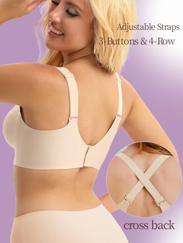 Image of Scalloped Lift Bras for Women No Underwire Buttery Soft Push Up Wireless Bras V Neck Seamless Bralettes