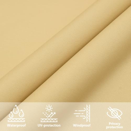 vidaXL Sonnensegel, Sonnenschutz UV Schutz für Balkon Garten Terrasse, Sonnendach Wasserfest, Windschutz Wetterschutz, Sandfarbe 5x5m 100% Polyester Oxford