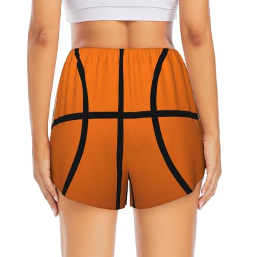 Short de yoga haut de gamme double couche imprimé basket au maintien parfait