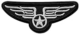 Écusson Ailes Blanches Étoile Armée de l'Air Patch Thermocollant US Army Badge d'Aviateur États-Unis à thermocoller transfert militaire USA à coller fer repasser applique brodé coudre tshirt 3,4x8,6cm