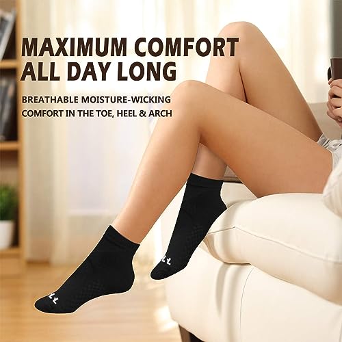 Image of NEWZILL Ankle Compression Socks for Men & Women, Cushioned Low Cut Compression Running Socks with Ankle Support