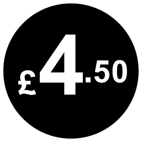 £ Black Price Stickers - 20mm, £4.50, 500 — image 1