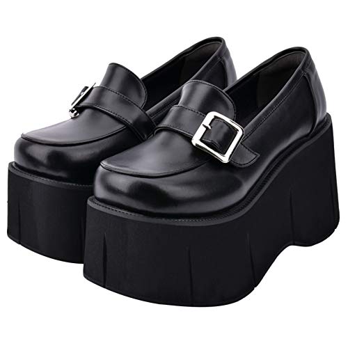 LANKOULI Lolita Schuhe 10Cm Herbst Ultra High Heels Dickbesohlte Plateauschuhe Cosplay Lolita 40 Cover
