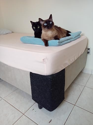 2 Arranhador para gato de canto de Cama Box em carpete resinado (Preto)