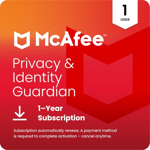 McAfee Privacy & Identity Guardian 1-User 2026 | Cybersecurity Software for Personal Data Protection from Identity Theft with AI Text Scam Detection | 1-Year Subscription with Auto-Renewal | Download