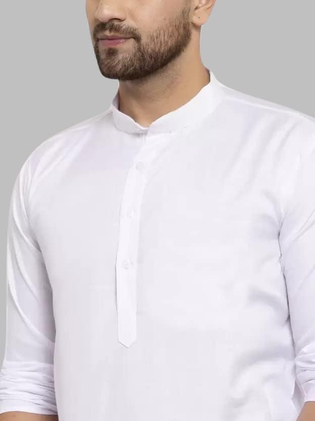 Image of Luxrio Kurta for Men Cotton Blend Long Solid Straight Fit