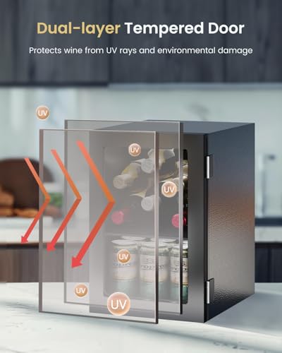 24 Cans Beverage Refrigerator Cooler - Mini Fridge with Digital Temperature Control, Soda Wine Beer Drink Fridge - Small Refrigerator for Office Home Bedroom Dorm Bar, Black - Image 6