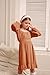 GRACE KARIN Girl Fall Dresses Long Sleeve Ruffle A Line Swing Flowy Solid Burnt Orange 10Y