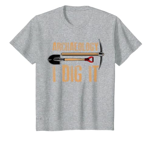 Funny Archaeology for Men Women Artifact Archaeologist Tools T-Shirt, Youth, Heather Grey, Large