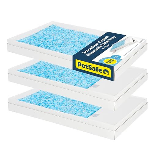 PetSafe ScoopFree Disposable Crystal Cat Litter Tray - Easy Cleaning Box - Refill Tray for Automatic Litter Box - Fresh Scent - 4.3 lb Bags - 3 Pack